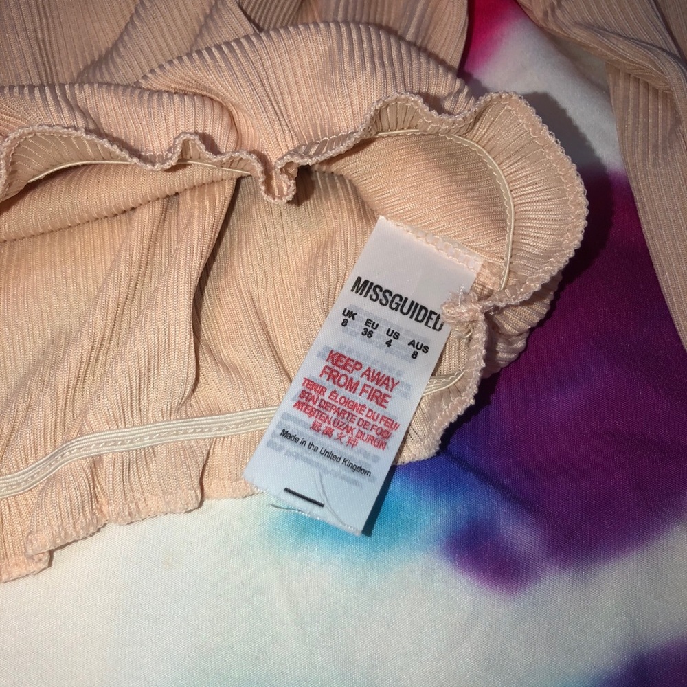 PEACH BANDEAU CROP TOP - Picture 2 of 2